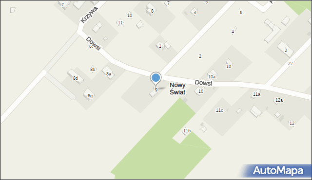 Nowy Świat, Dowsi, 9, mapa Nowy Świat