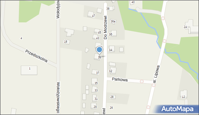 Oblęgorek, Do Modrzewi, 39, mapa Oblęgorek