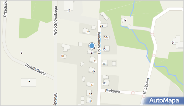 Oblęgorek, Do Modrzewi, 43, mapa Oblęgorek