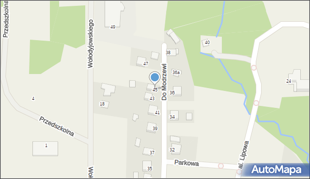 Oblęgorek, Do Modrzewi, 45, mapa Oblęgorek