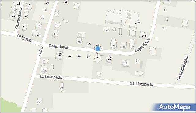 Olszewo-Borki, Dojazdowa, 17, mapa Olszewo-Borki
