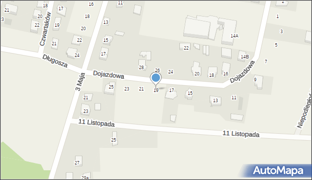 Olszewo-Borki, Dojazdowa, 19, mapa Olszewo-Borki