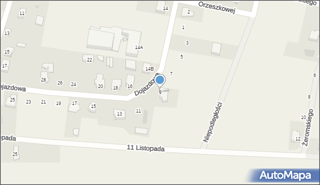 Olszewo-Borki, Dojazdowa, 9, mapa Olszewo-Borki