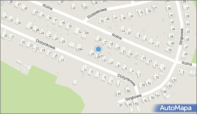 Olsztyn, Dożynkowa, 14, mapa Olsztyna