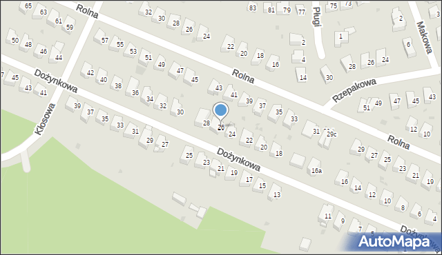 Olsztyn, Dożynkowa, 26, mapa Olsztyna