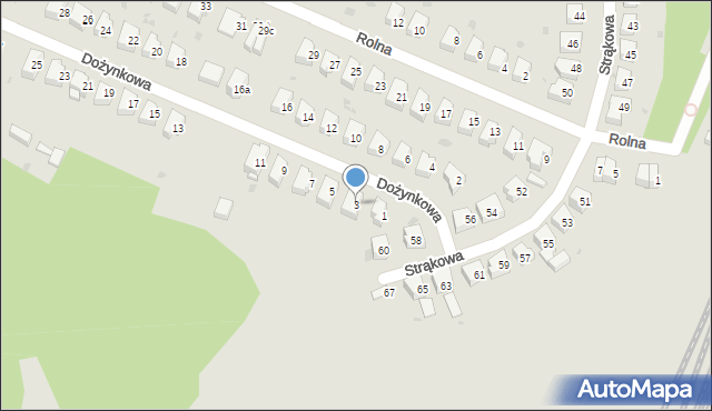 Olsztyn, Dożynkowa, 3, mapa Olsztyna