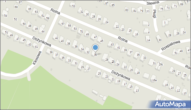 Olsztyn, Dożynkowa, 30, mapa Olsztyna