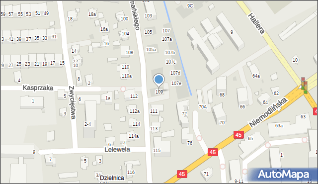 Opole, Domańskiego Bolesława, ks., 109, mapa Opola