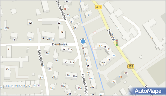 Opole, Domańskiego Bolesława, ks., 91, mapa Opola