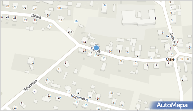 Osie, Dolna, 13a, mapa Osie