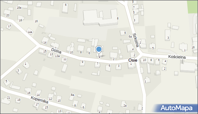 Osie, Dolna, 4, mapa Osie