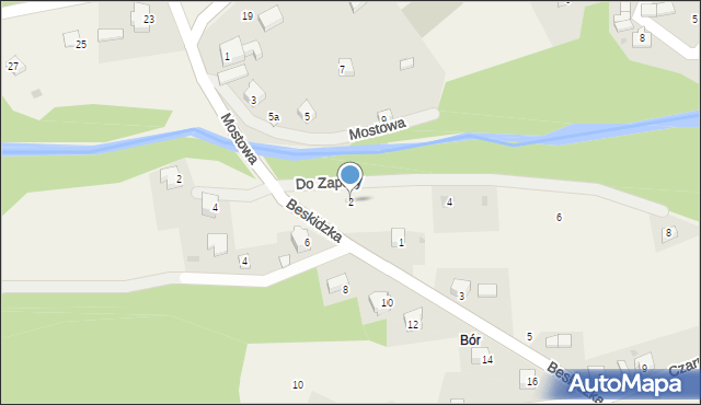 Ostre, Do Zapory, 2, mapa Ostre