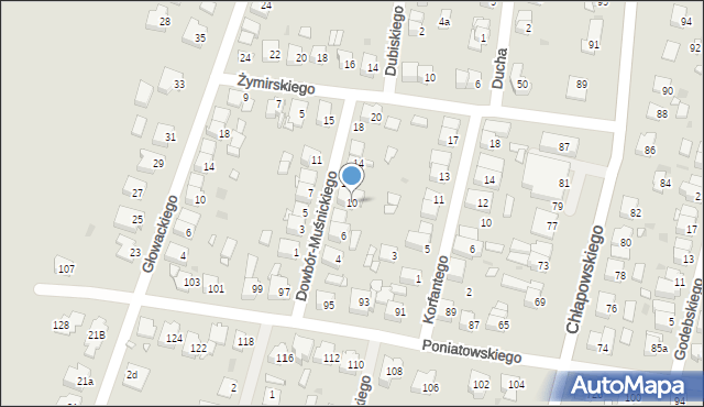 Ostrów Wielkopolski, Dowbór-Muśnickiego Józefa, gen., 10, mapa Ostrów Wielkopolski