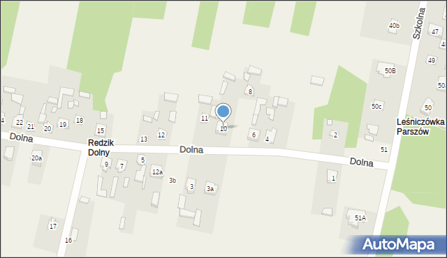 Parszów, Dolna, 10, mapa Parszów