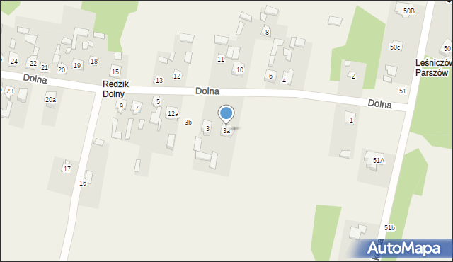 Parszów, Dolna, 3a, mapa Parszów