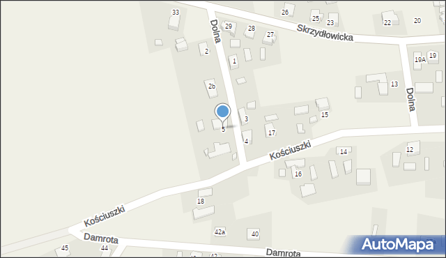 Pawonków, Dolna, 5, mapa Pawonków