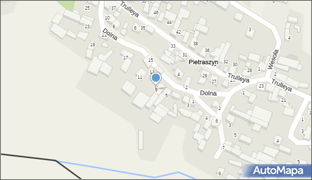 Pietraszyn, Dolna, 9, mapa Pietraszyn