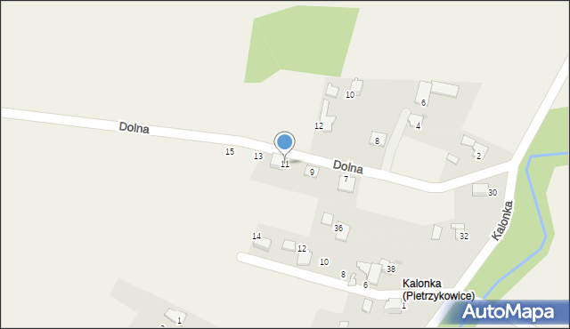 Pietrzykowice, Dolna, 11, mapa Pietrzykowice