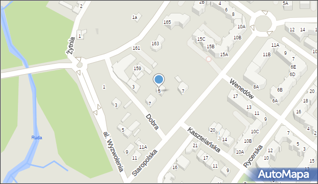 Piła, Dobra, 5, mapa Piły