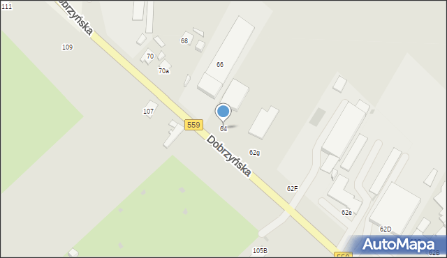 Płock, Dobrzyńska, 64, mapa Płock