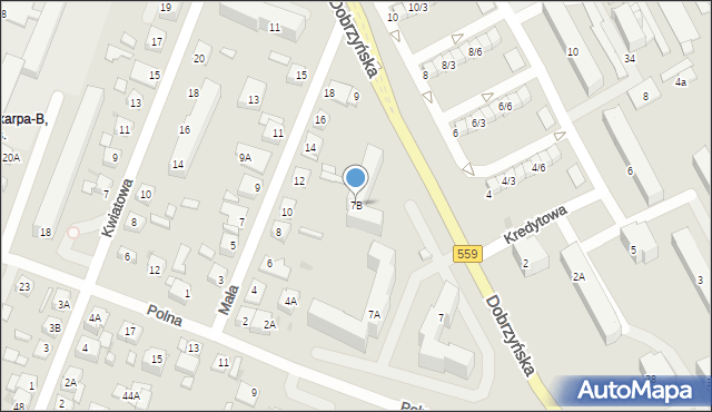 Płock, Dobrzyńska, 7B, mapa Płock