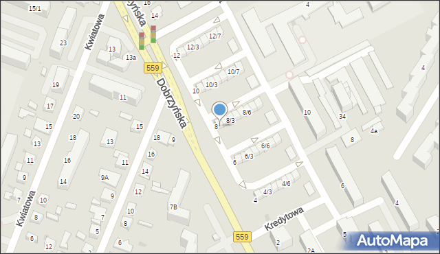 Płock, Dobrzyńska, 8/1, mapa Płock