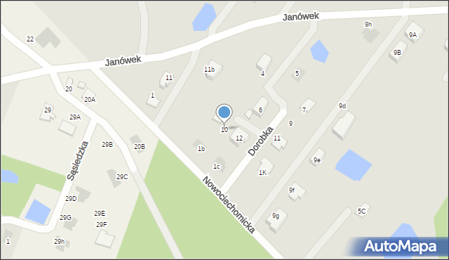 Płock, Dorobka Franciszka, 10, mapa Płock