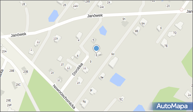 Płock, Dorobka Franciszka, 7, mapa Płock