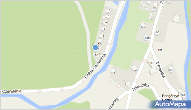 Podgórzyn, Dolina Czerwienia, 11A, mapa Podgórzyn