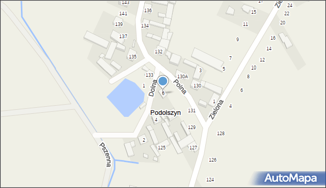 Podolszyn, Dolna, 6, mapa Podolszyn