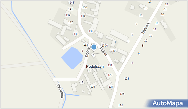 Podolszyn, Dolna, 8, mapa Podolszyn