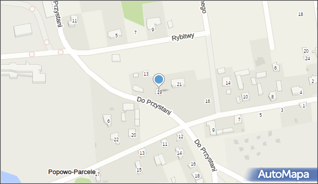 Popowo-Parcele, Do Przystani, 19, mapa Popowo-Parcele