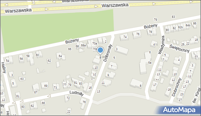 Poznań, Dobromiły, 6, mapa Poznania