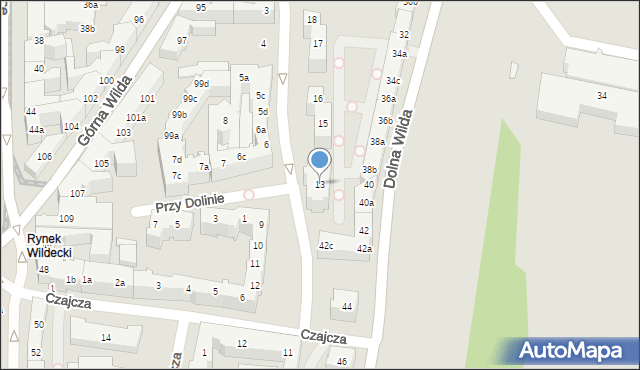 Poznań, Dolina, 13, mapa Poznania