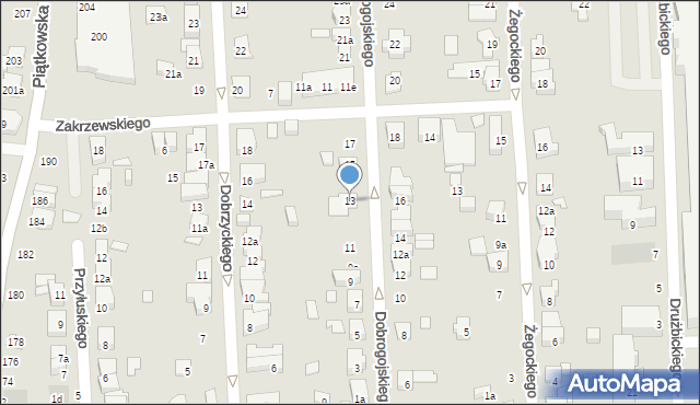 Poznań, Dobrogojskiego Ignacego, 13, mapa Poznania