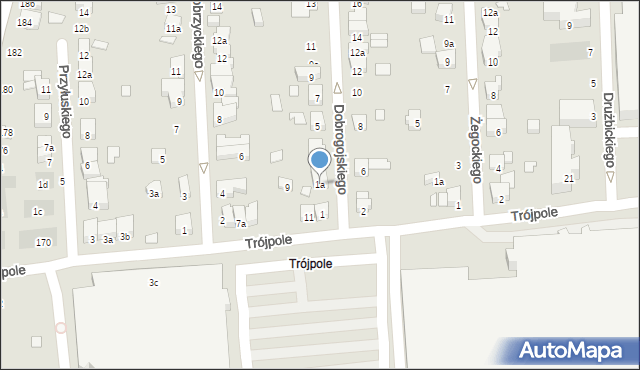 Poznań, Dobrogojskiego Ignacego, 1a, mapa Poznania