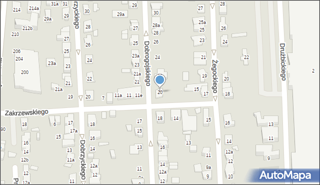 Poznań, Dobrogojskiego Ignacego, 20, mapa Poznania