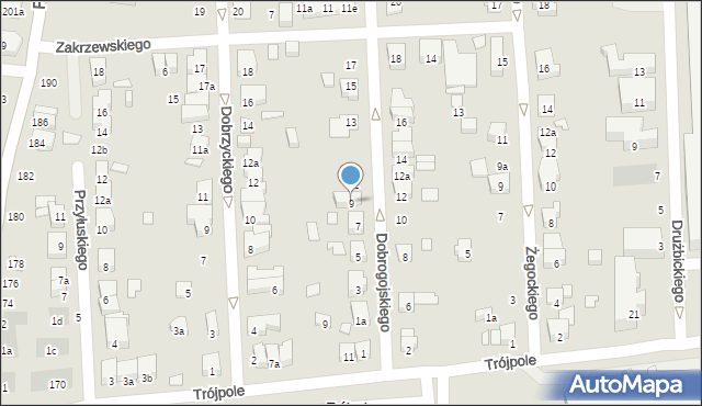 Poznań, Dobrogojskiego Ignacego, 9, mapa Poznania