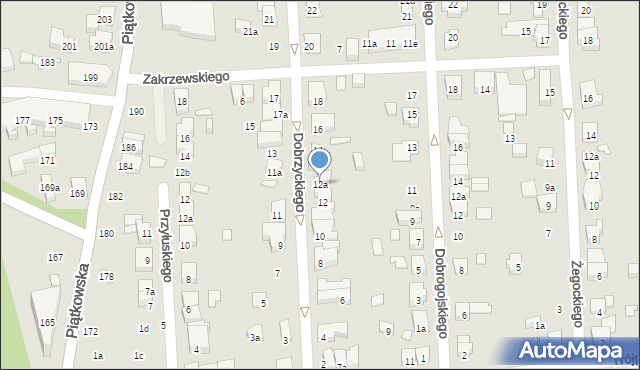 Poznań, Dobrzyckiego Mikołaja, 12a, mapa Poznania