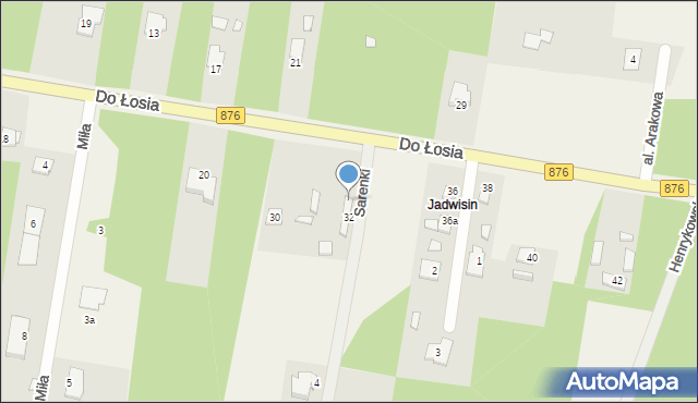 Prace Duże, Do Łosia, 34, mapa Prace Duże