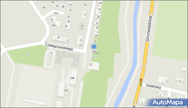 Pruszcz Gdański, Dobrowolskiego Antoniego, 22b, mapa Pruszcz Gdański