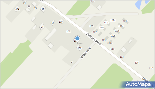 Pruszyn, Dolina Liwca, 106, mapa Pruszyn