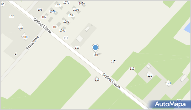 Pruszyn, Dolina Liwca, 115, mapa Pruszyn