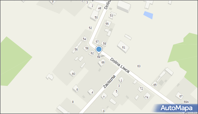 Pruszyn, Dolina Liwca, 64, mapa Pruszyn