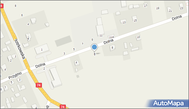 Przyjmo, Dolna, 6, mapa Przyjmo