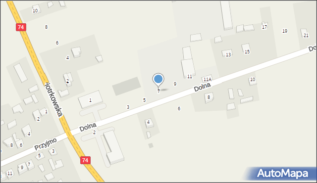 Przyjmo, Dolna, 7, mapa Przyjmo