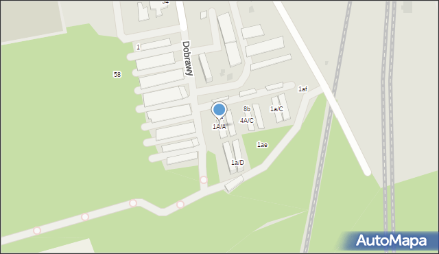 Pszczyna, Dobrawy, 1A/A, mapa Pszczyny