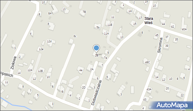 Pszczyna, Doświadczalna, 2B, mapa Pszczyny