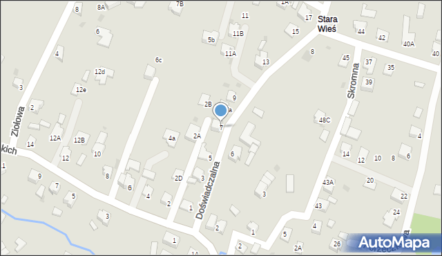 Pszczyna, Doświadczalna, 7, mapa Pszczyny