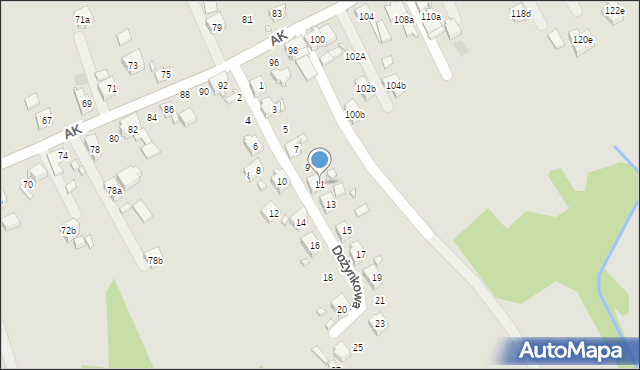 Pszów, Dożynkowa, 11, mapa Pszów